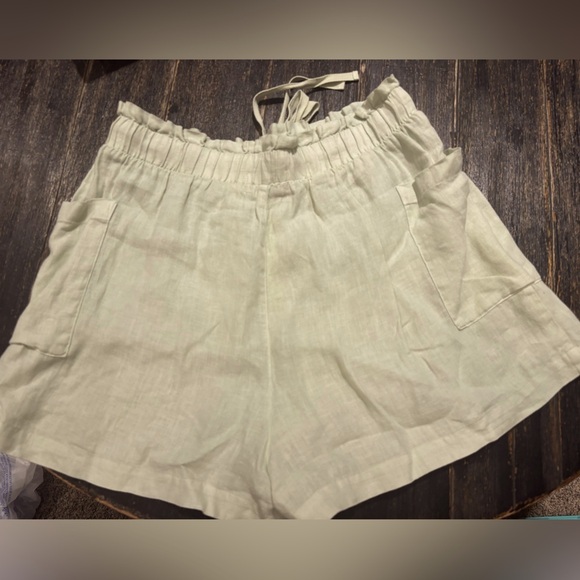 Cloth and Stone Elastic Drawstring 100% Linen Shorts Size Large - Picture 2 of 4